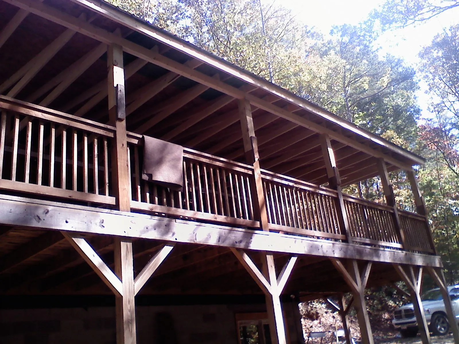 Timber framing under a new elevated porch and deck — Roof Leak Repair in Villa Park by Roofing Brothers